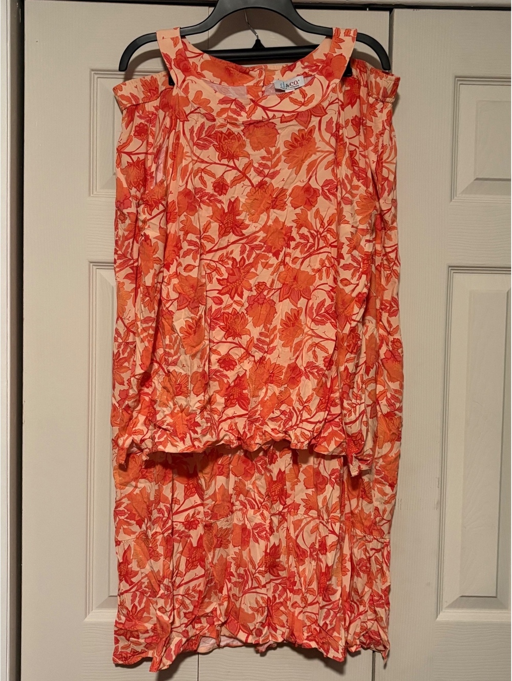 Dia & Co Plus Size 2 Piece Rayon Floral Skirt Set Cottagecore Boho
